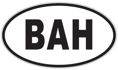BAH - 3 Letter Initials Oval Sticker