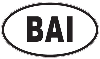 BAI - 3 Letter Initials Oval Sticker