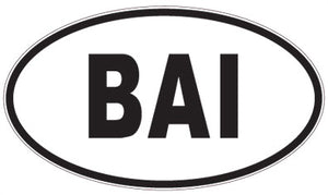 BAI - 3 Letter Initials Oval Sticker