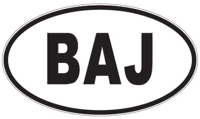 BAJ - 3 Letter Initials Oval Sticker