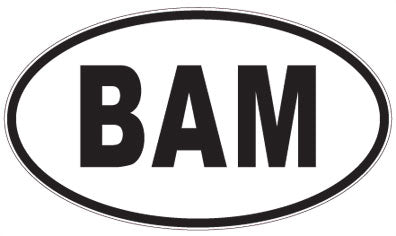 BAM - 3 Letter Initials Oval Sticker