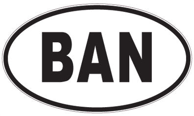 BAN - 3 Letter Initials Oval Sticker