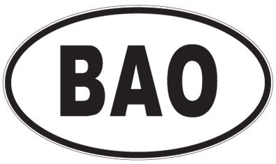 BAO - 3 Letter Initials Oval Sticker