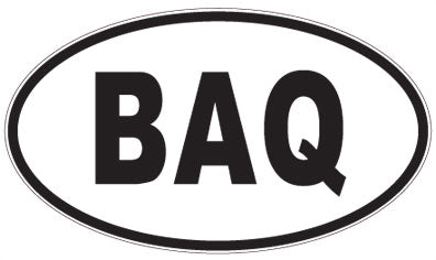 BAQ - 3 Letter Initials Oval Sticker
