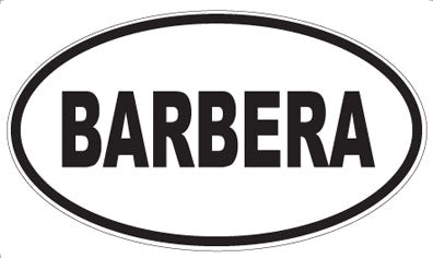 BARBERA - Oval Magnet