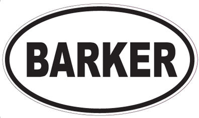 BARKER - Oval Sticker