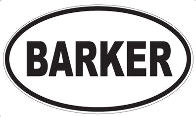 BARKER - Oval Magnet