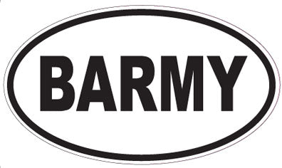 BARMY - Oval Sticker