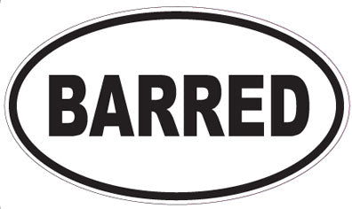 BARRED - Oval Sticker