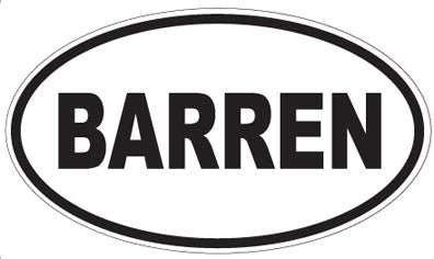 BARREN - Oval Sticker