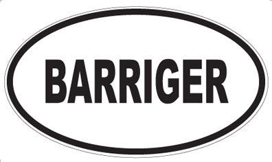 BARRIGER - Oval Magnet