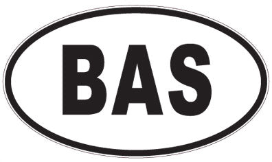 BAS - 3 Letter Initials Oval Sticker