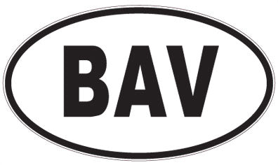 BAV - 3 Letter Initials Oval Sticker