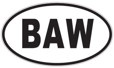 BAW - 3 Letter Initials Oval Sticker