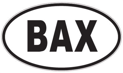 BAX - 3 Letter Initials Oval Sticker