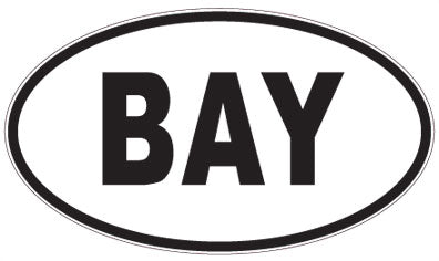 BAY - 3 Letter Initials Oval Sticker