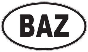 BAZ - 3 Letter Initials Oval Sticker