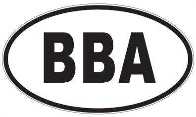 BBA - 3 Letter Initials Oval Sticker
