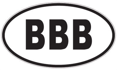 BBB - 3 Letter Initials Oval Sticker