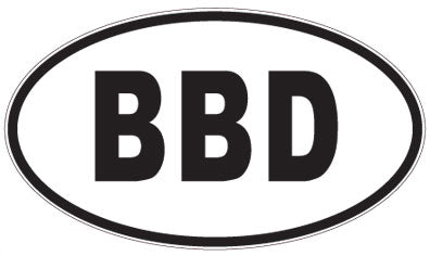 BBD - 3 Letter Initials Oval Sticker