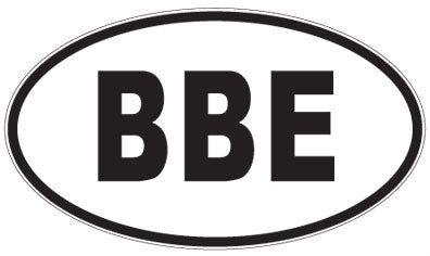BBE - 3 Letter Initials Oval Sticker