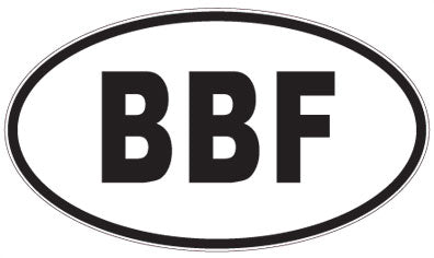 BBF - 3 Letter Initials Oval Sticker