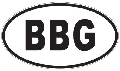 BBG - 3 Letter Initials Oval Sticker