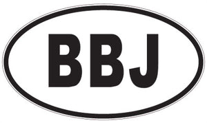 BBJ - 3 Letter Initials Oval Sticker