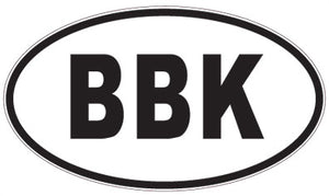 BBK - 3 Letter Initials Oval Sticker