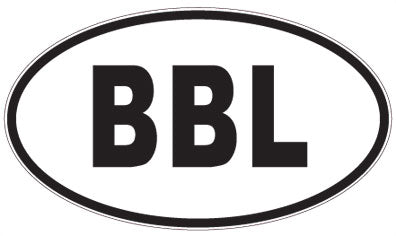 BBL - 3 Letter Initials Oval Sticker