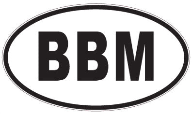 BBM - 3 Letter Initials Oval Sticker