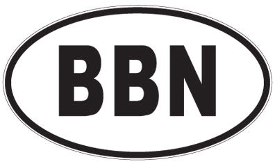 BBN - 3 Letter Initials Oval Sticker