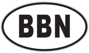 BBN - 3 Letter Initials Oval Sticker