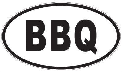 BBQ - 3 Letter Initials Oval Sticker