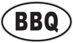 BBQ - 3 Letter Initials Oval Sticker