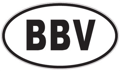 BBV - 3 Letter Initials Oval Sticker