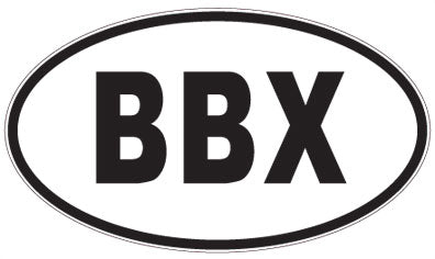 BBX - 3 Letter Initials Oval Sticker