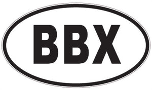 BBX - 3 Letter Initials Oval Sticker