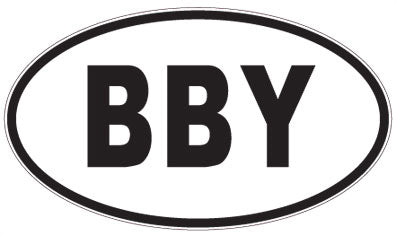 BBY - 3 Letter Initials Oval Sticker