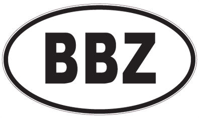 BBZ - 3 Letter Initials Oval Sticker