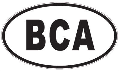 BCA - 3 Letter Initials Oval Sticker