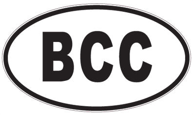 BCC - 3 Letter Initials Oval Sticker