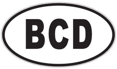 BCD - 3 Letter Initials Oval Sticker