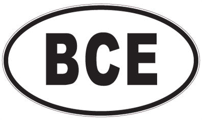 BCE - 3 Letter Initials Oval Sticker