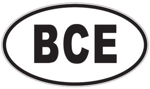 BCE - 3 Letter Initials Oval Sticker