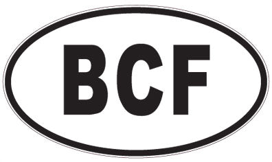 BCF - 3 Letter Initials Oval Sticker