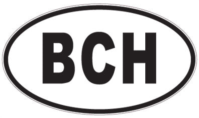 BCH - 3 Letter Initials Oval Sticker