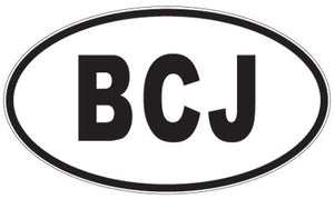 BCJ - 3 Letter Initials Oval Sticker