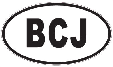 BCJ - 3 Letter Initials Oval Magnet