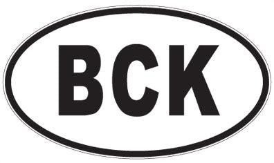 BCK - 3 Letter Initials Oval Sticker